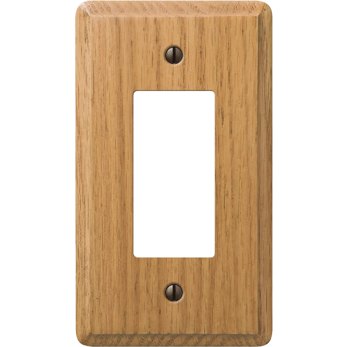 Solid oak 1-gang rocker style wall plate in light oak for electrical outlet upgrades under $50 in home improvement collections