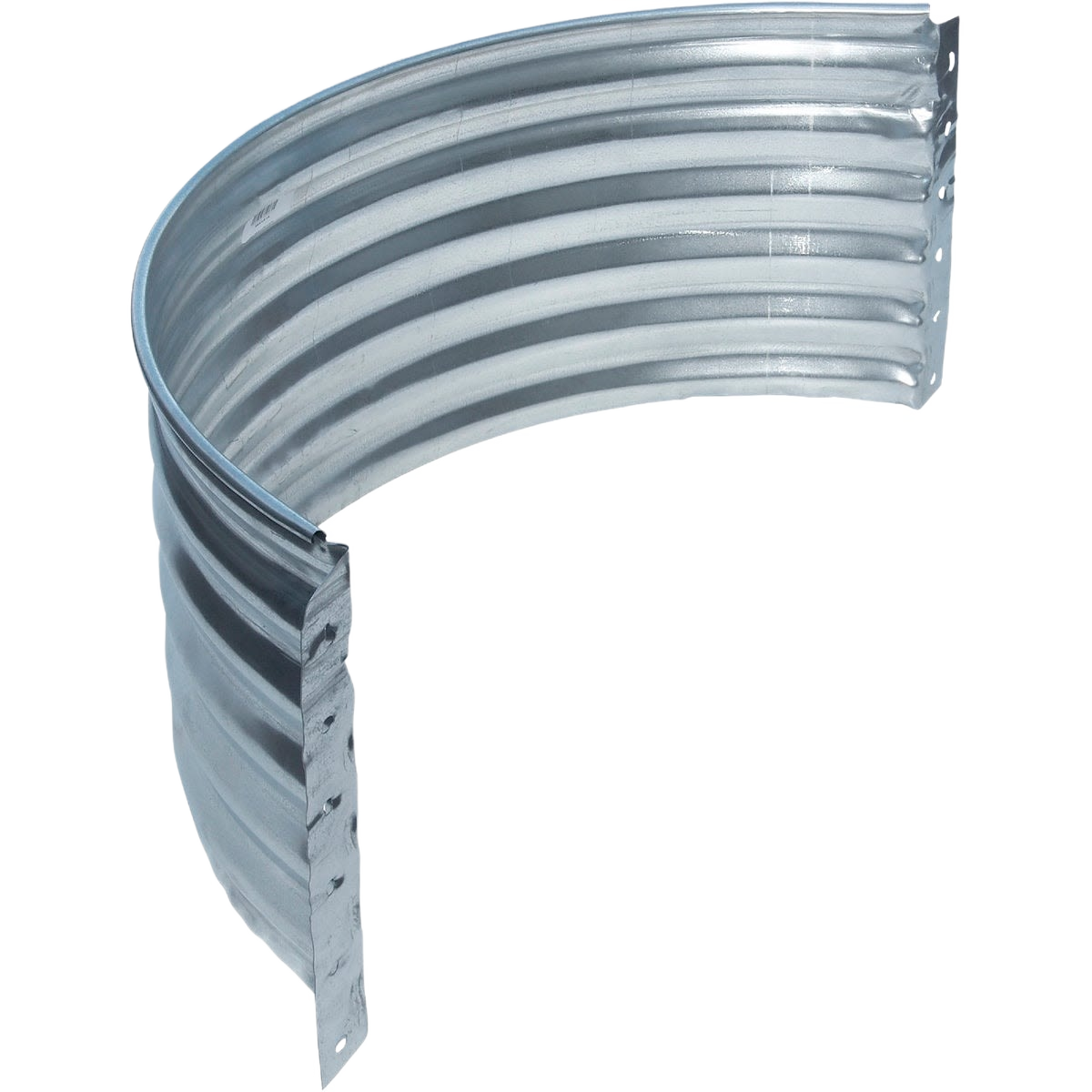 Section of galvanized steel window well with ribbed design for basement protection in Hardware and Window Wells & Covers collections