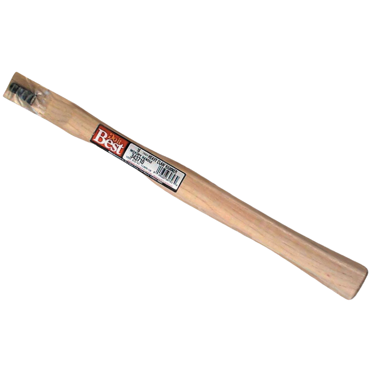 Straight 16-inch Hickory claw hammer handle with natural wood grain for tools and home improvement projects