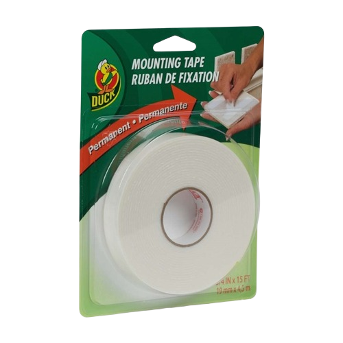 White permanent mounting tape roll in retail packaging for home improvement and craft projects under $50