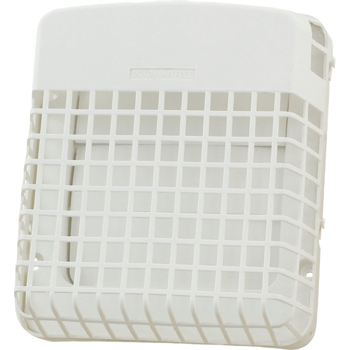 White plastic low-profile louvered vent hood with grid design for dryer and appliance ventilation parts under $50