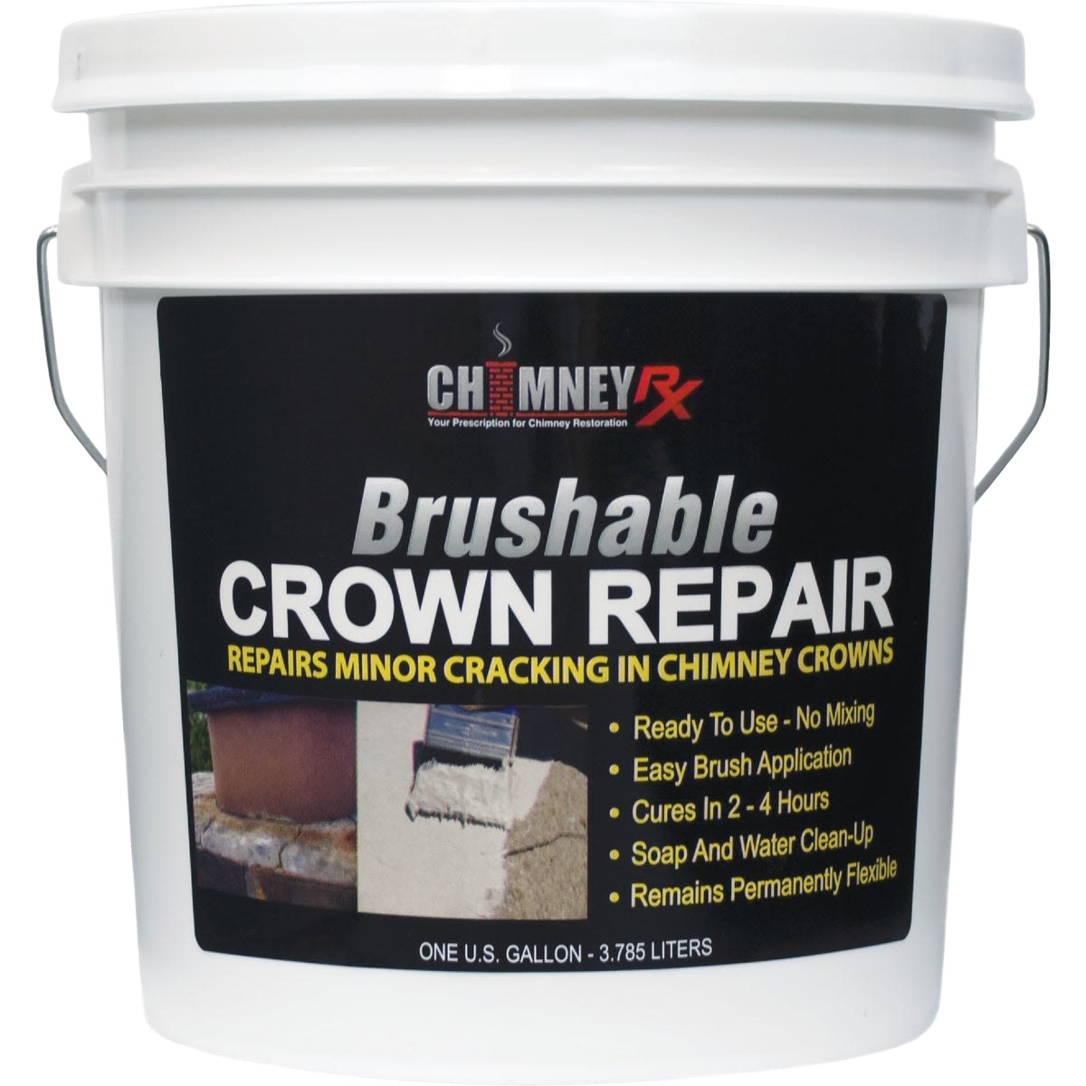 White gallon container of brushable elastomeric sealant for chimney crown repair in hardware and home improvement collections