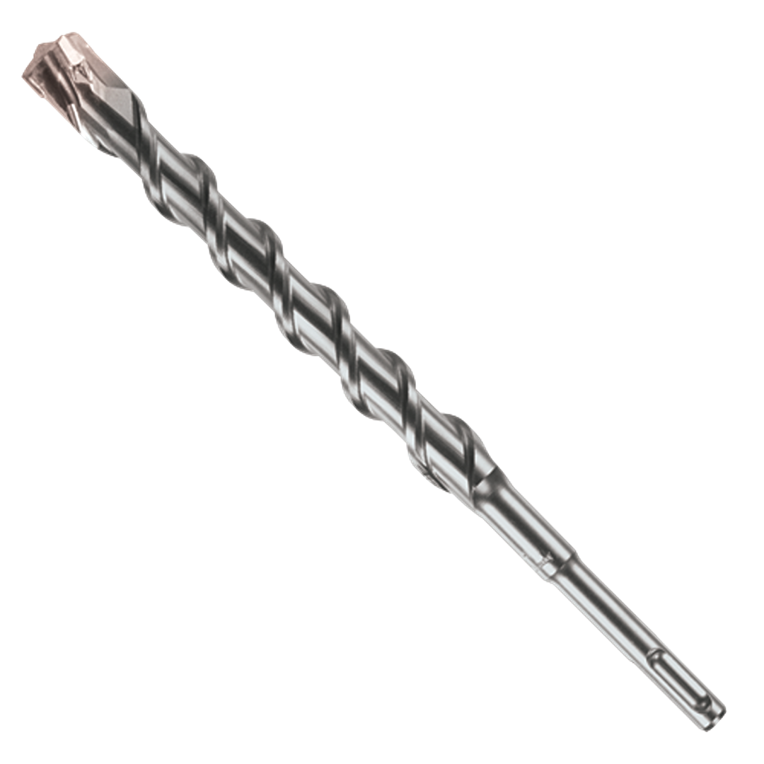 Silver SDS-plus rotary hammer bit with spiral flutes for concrete drilling in Bosch power tool accessories collection