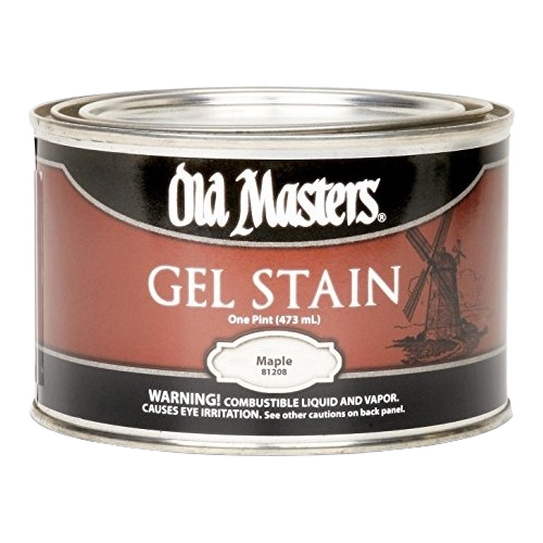 One-pint can of oil-based gel stain in maple color for interior and exterior wood finishing projects