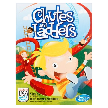 Colorful board game box art for Chutes and Ladders, a fun toy for kids ages 3 and up in games collections under $50