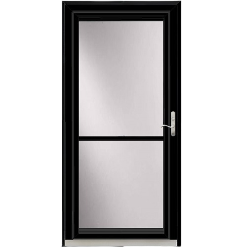Rustic bronze storm door with clear glass and integrated screen vent for home improvement projects and entryway upgrade