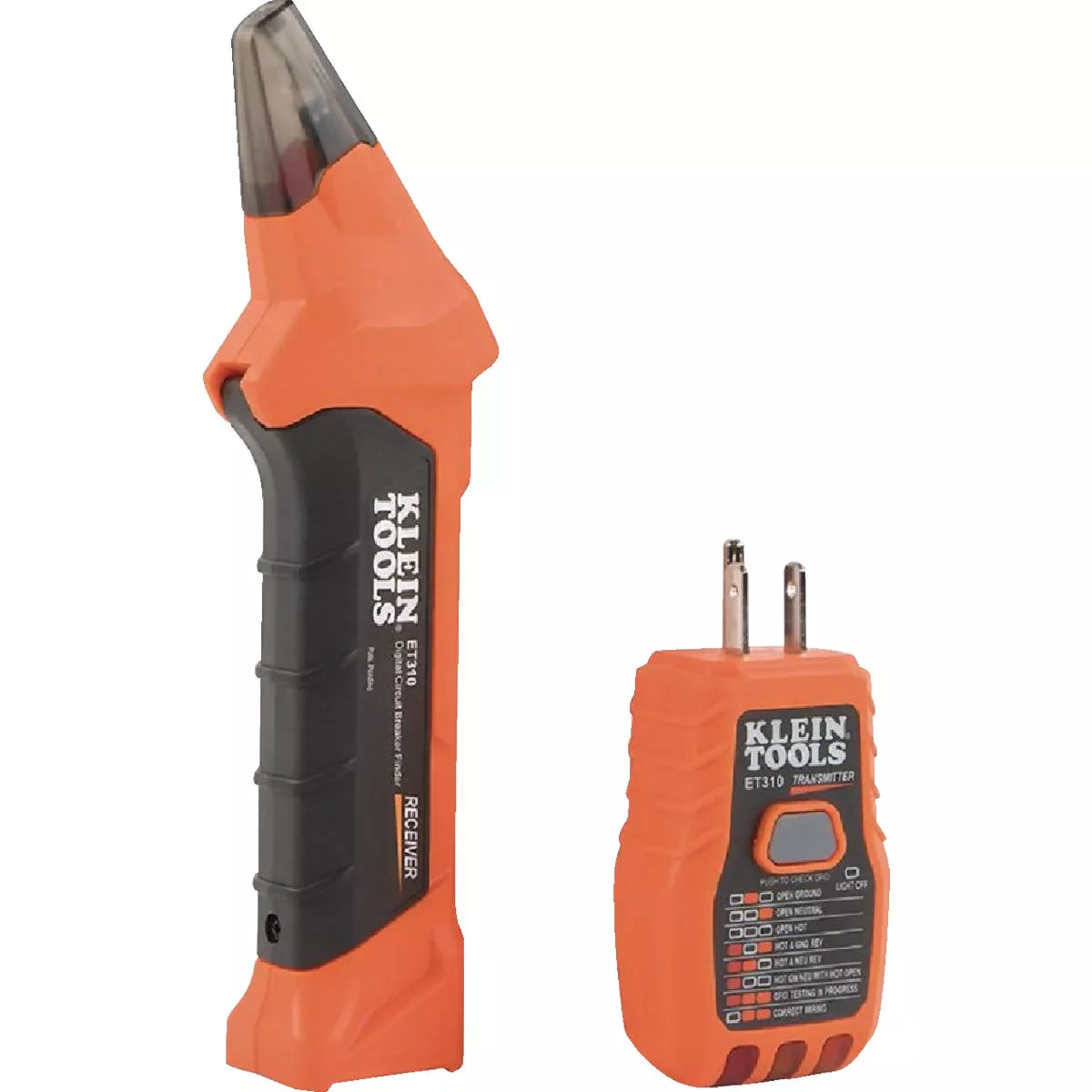 Orange and black Klein Tools circuit breaker finder and transmitter set for home improvement electrical testing tasks
