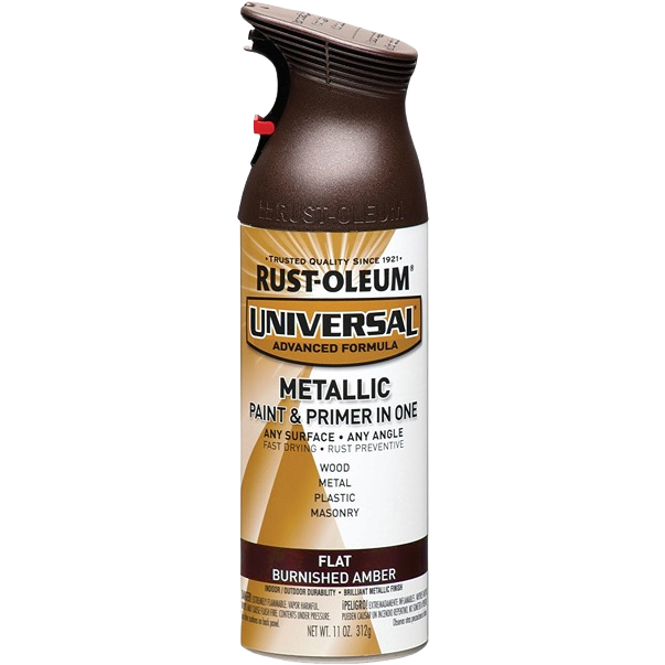 Rust-Oleum metallic primer and paint spray in flat burnished amber for home improvement and paint supplies under $50 collections