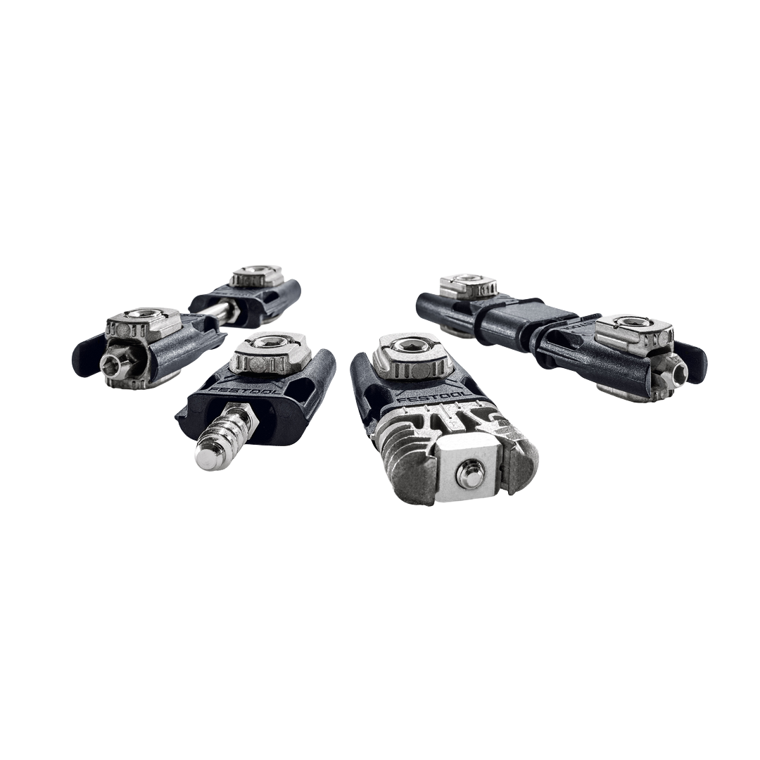 Set of four precision joiner tool components with metal and black accents, designed for use in woodworking and power tool applications.