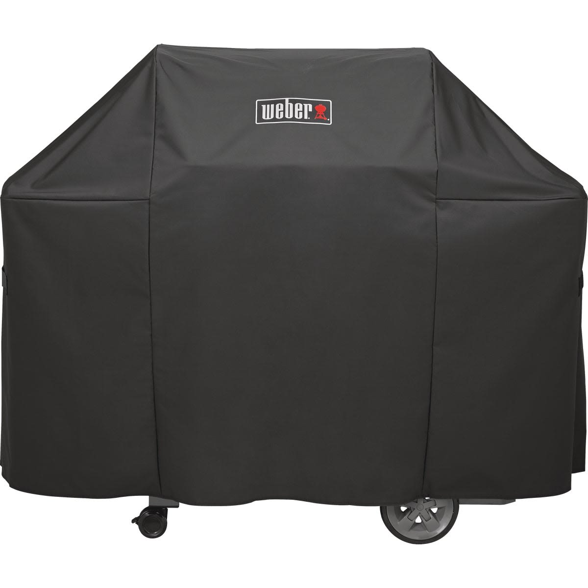 Black polyester grill cover for outdoor living, weather-resistant protection in grill accessories and Weber collections
