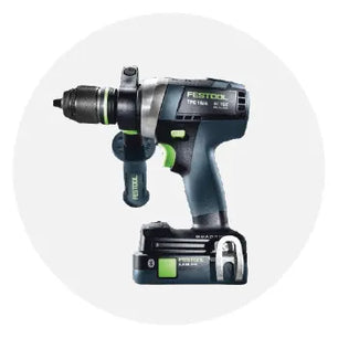 Cordless drill with ergonomic design in black and green, featuring a side handle and battery pack, suitable for home improvement tasks.