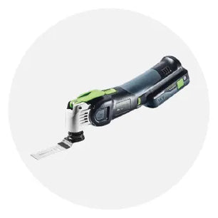 Cordless oscillating multi-tool with black and green body, designed for versatile cutting, sanding, and scraping tasks in home improvement projects.