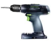Cordless drill with dark blue and green accents, ergonomic grip, and metal chuck with drill bit, designed for efficient drilling in home improvement tasks.