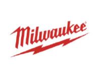 Bold red Milwaukee logo in script-style lettering with a distinctive lightning bolt underline on a white background, representing power tools and home improvement.