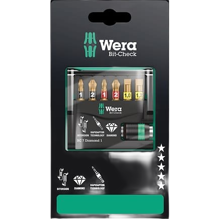 Checker Burnit Bit Wera Bit-Check Diamond Set 7 Pieces – Durable & Precise – Hartville ...