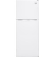 Freestanding white top freezer refrigerator with curved handle in Kitchen & Kitchenware and Appliances collection