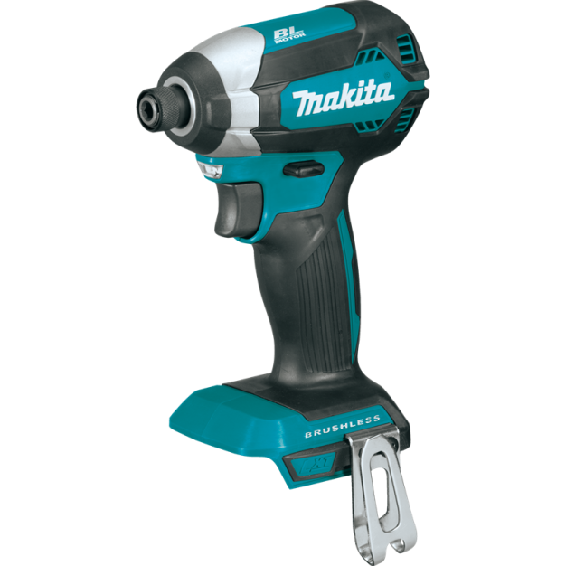 Cordless brushless impact driver in teal and black with ergonomic grip for home improvement tasks