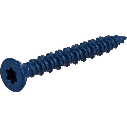 Blue coated flat-head screw with star drive for durable fastening in hardware and lumber building materials under 50 dollars