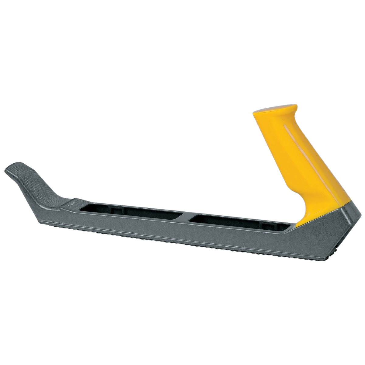 Black and yellow Surform plane with ergonomic handle for smoothing wood surfaces in home improvement projects