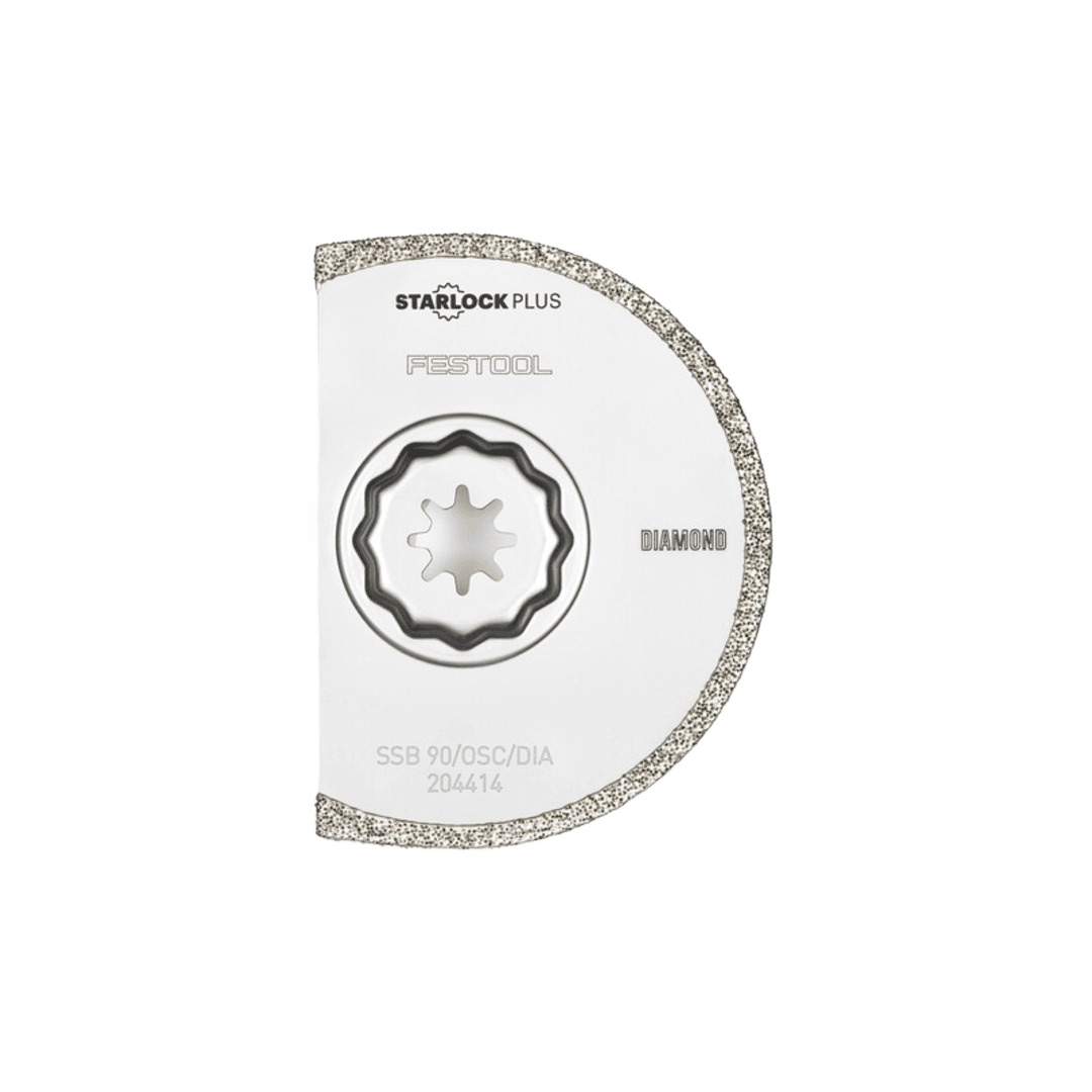 Diamond grit semicircular saw blade with starlock mounting designed for precision cutting in home improvement tasks