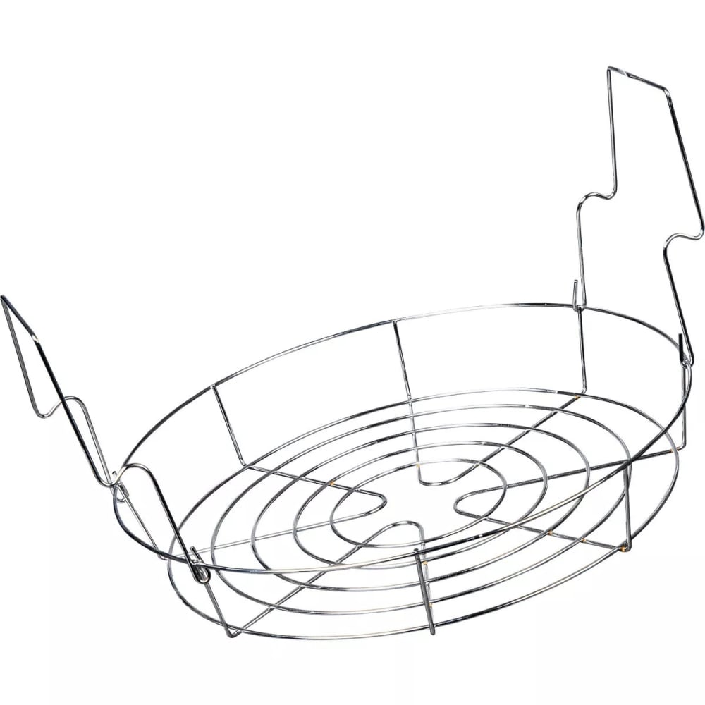 Chrome-plated steel wire rack with handles to fit inside a 33 qt. GraniteWare preserving canner for home use