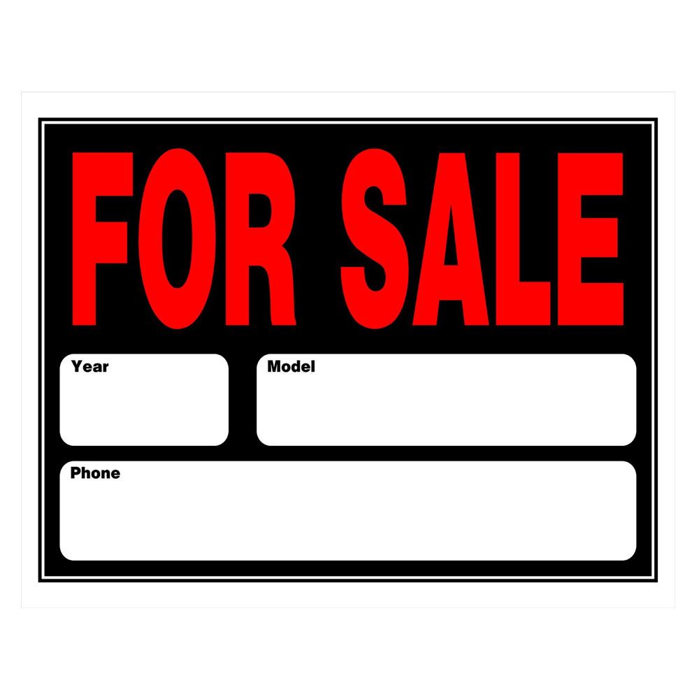 Black and red auto sign with blank fields for year, model, and phone, for home improvement and hardware use under $50