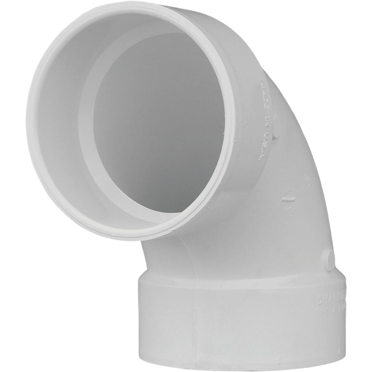 White PVC 4 inch 90 degree elbow pipe fitting for plumbing and drainage in under $50 tools and home improvement collections