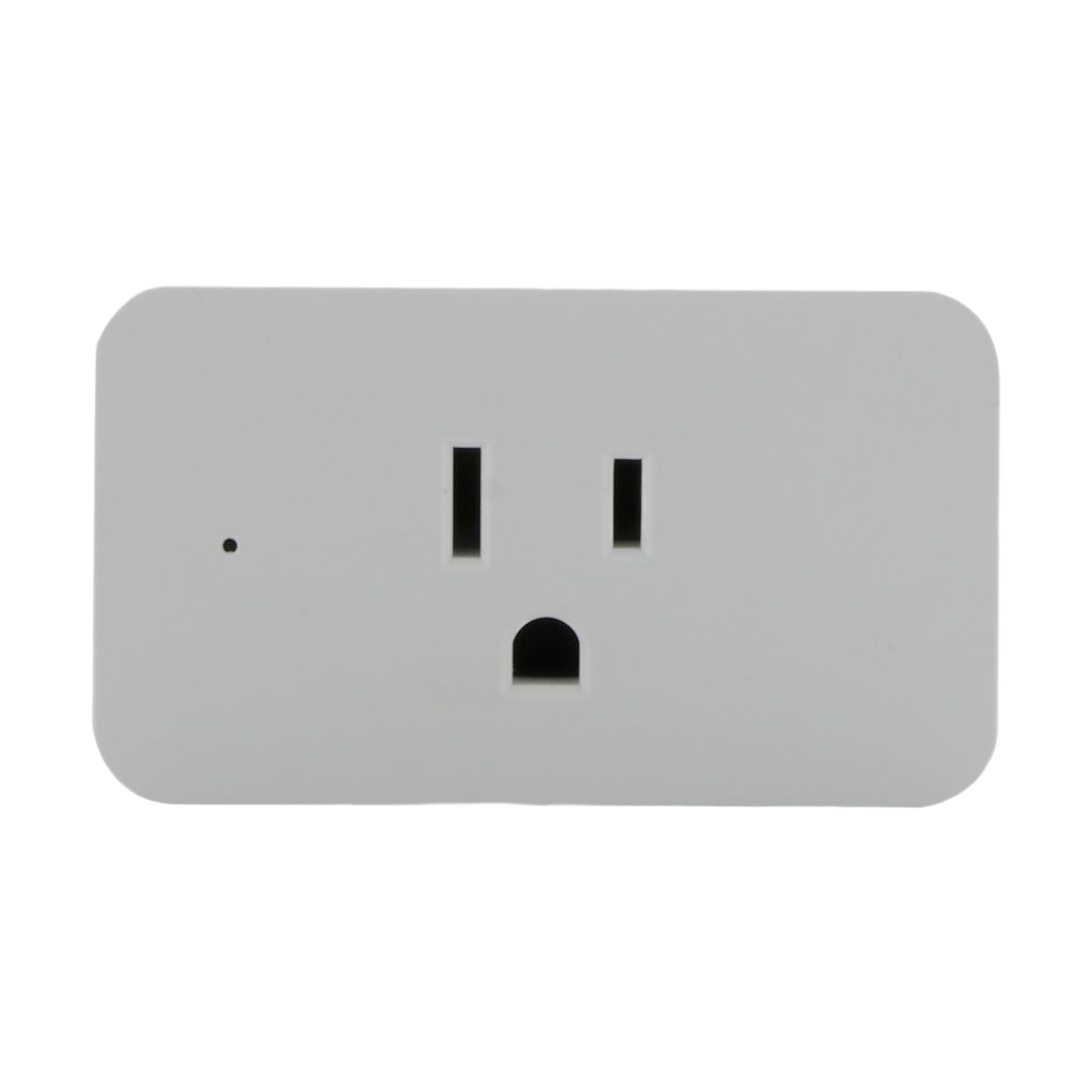 White Wi-Fi smart plug-in outlet with 15 amp capacity for smart home electrical control under $50 tools
