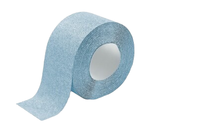 Blue non-perforated paper backed sanding roll for hand sanding in tools and home improvement applications