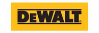 Black uppercase DEWALT lettering in a bold industrial font centered on a bright yellow rectangle, representing a home improvement tool brand logo.