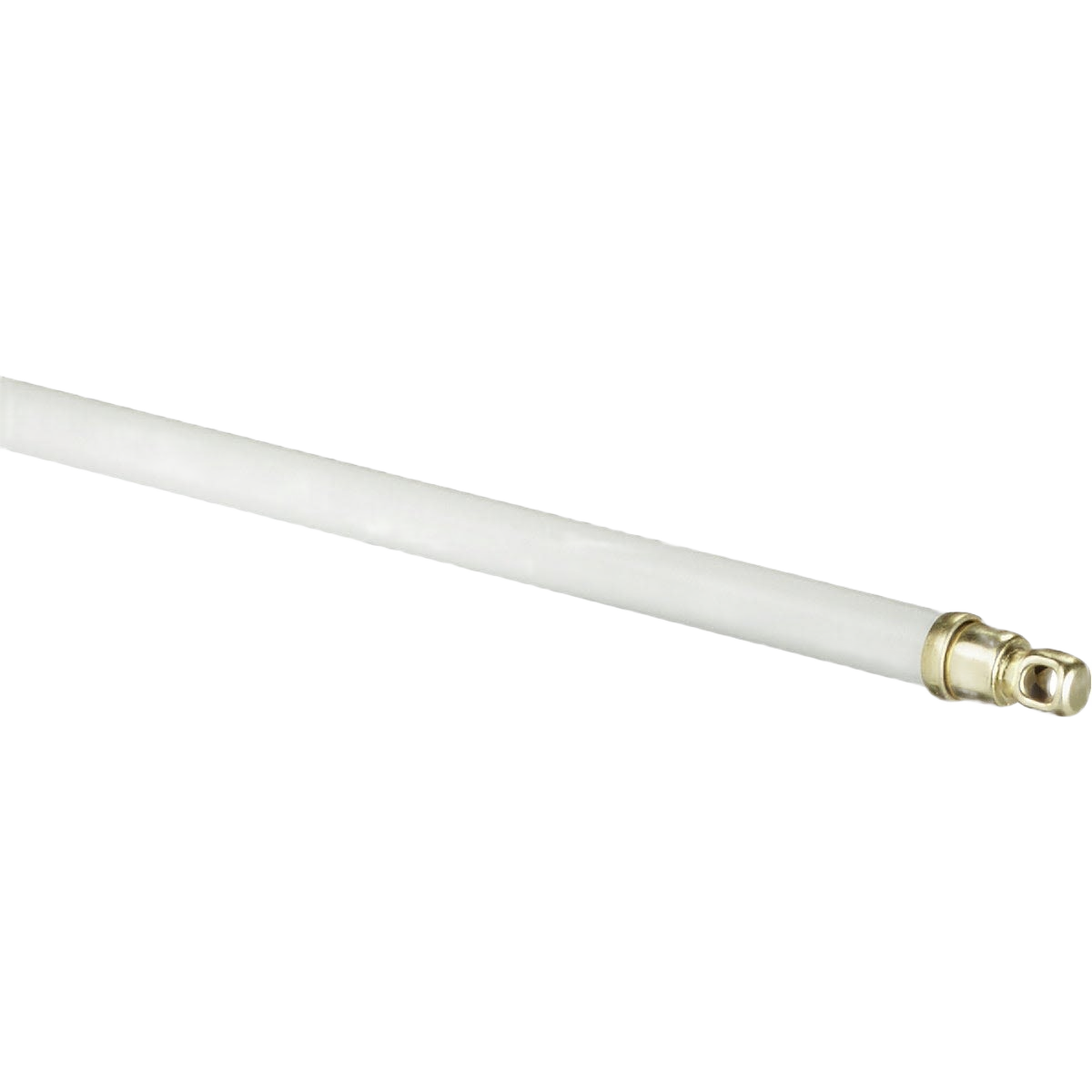 White swivel end cafe rod with adjustable length and brass mounting hardware for home improvement projects