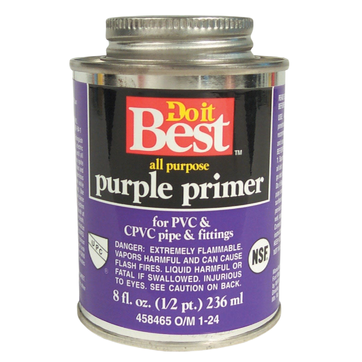 Can-shaped purple primer for PVC and CPVC pipes and fittings in plumbing accessories under $50 collections