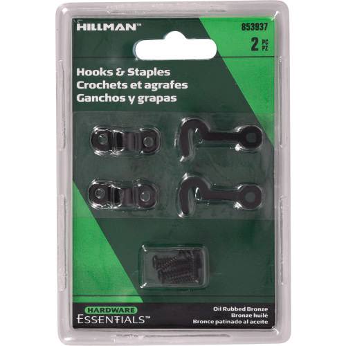 Hillman Oil Rubbed Bronze Decorative Hooks & Staple, 2-Pack – Hartville ...
