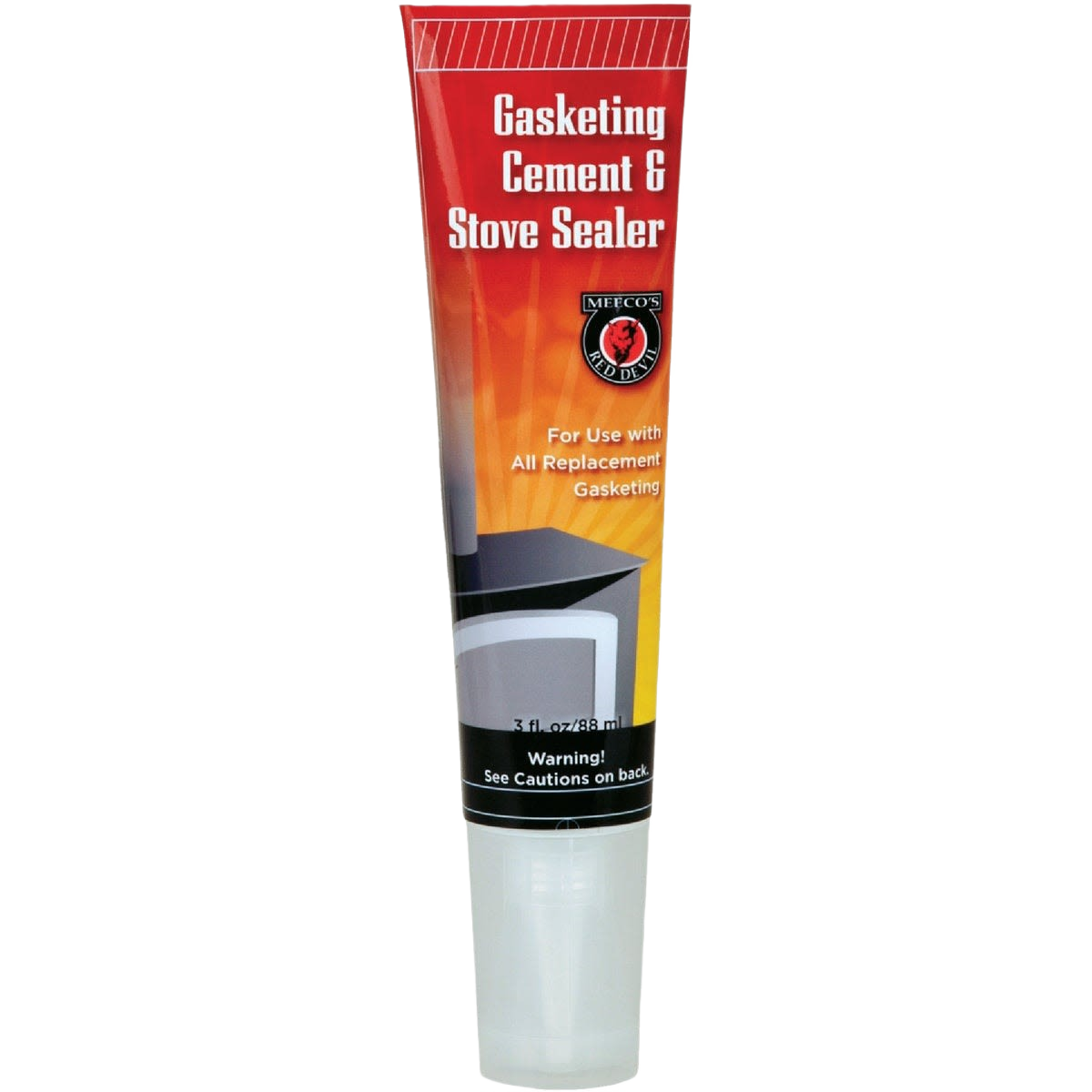 Red Meeco's cement tube for sealing stove gaskets, suitable for plumbing parts and home improvement projects under $50