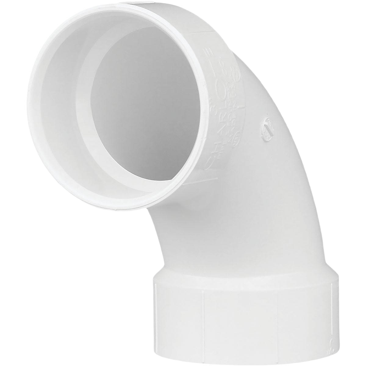 White PVC 3-inch long sweep elbow pipe fitting for plumbing and home improvement in Pipes & Fittings collection