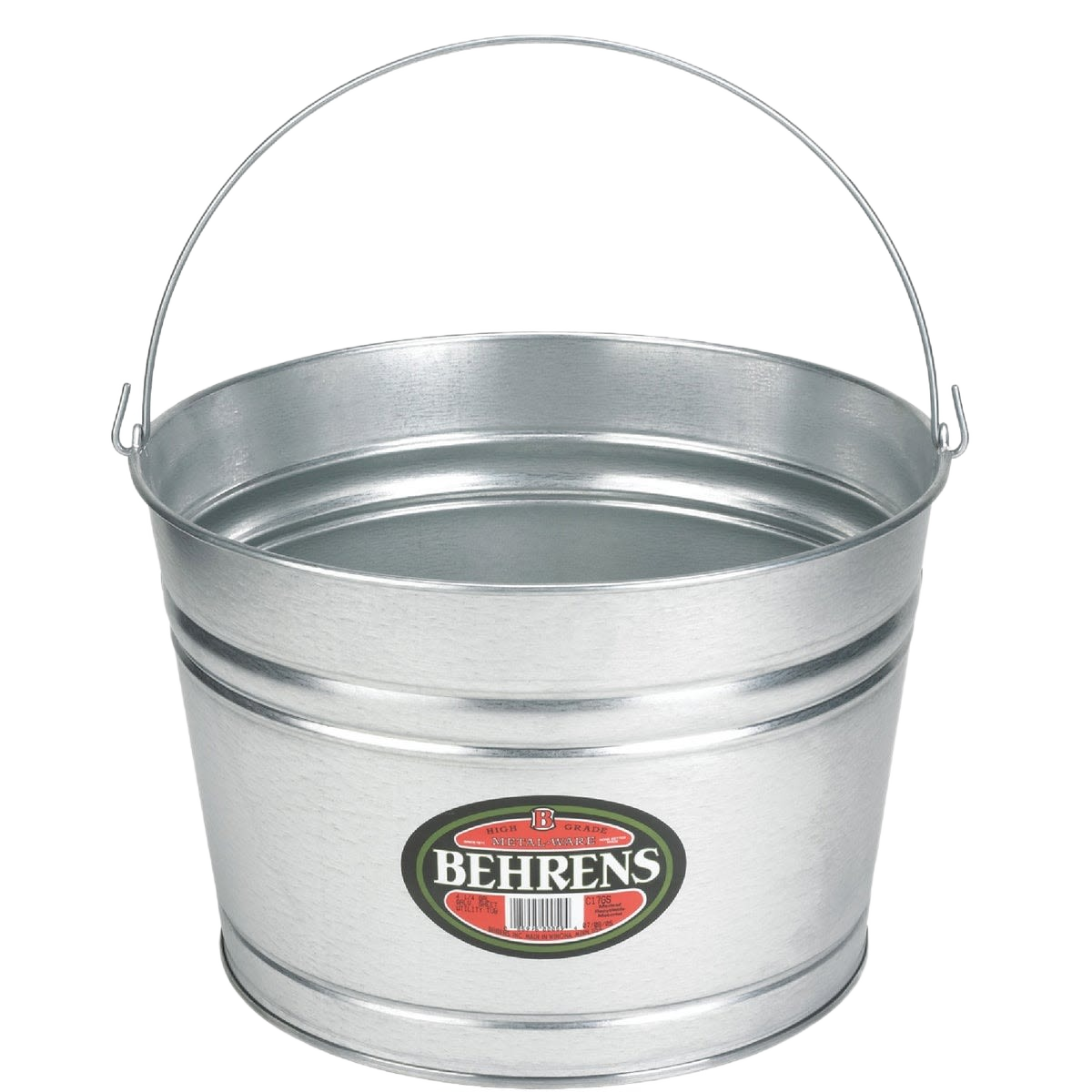 Galvanized steel pail with sturdy handle for versatile use in home improvement and tool storage tasks