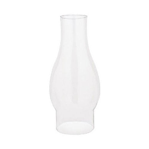 Transparent glass lamp chimney with slender shape designed to enhance light output and protect flame in home projects