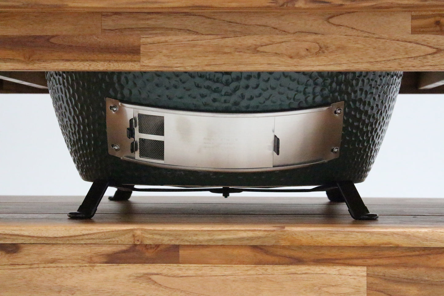 Metal table nest for outdoor grills providing airflow and stability in grilling tools and outdoor living collections