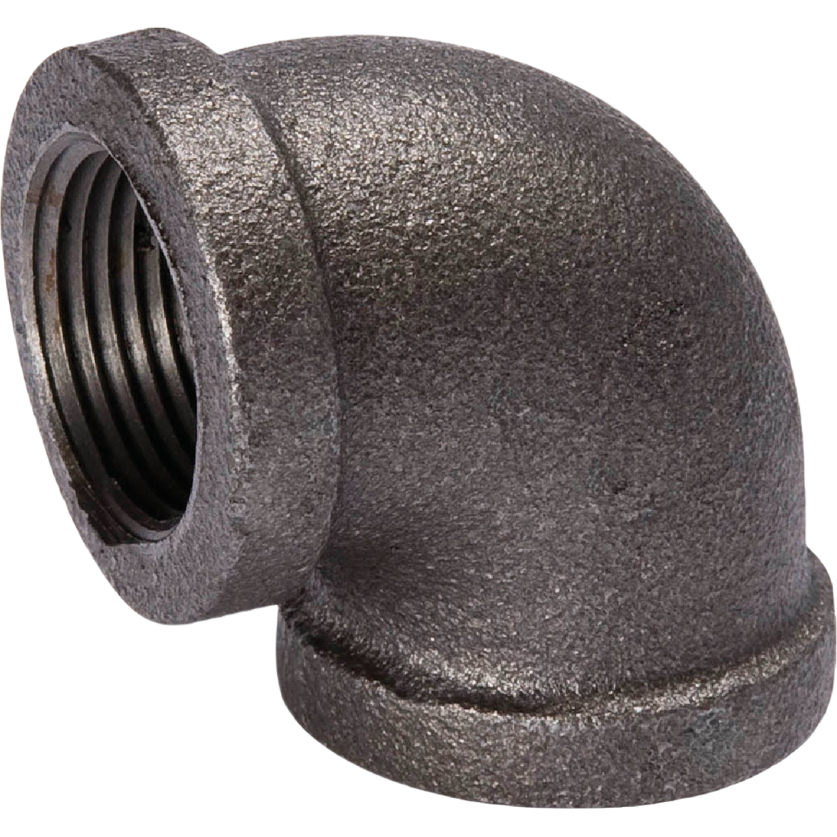 Malleable black iron 90-degree elbow fitting for plumbing, part of pipes and fittings under $50 collection
