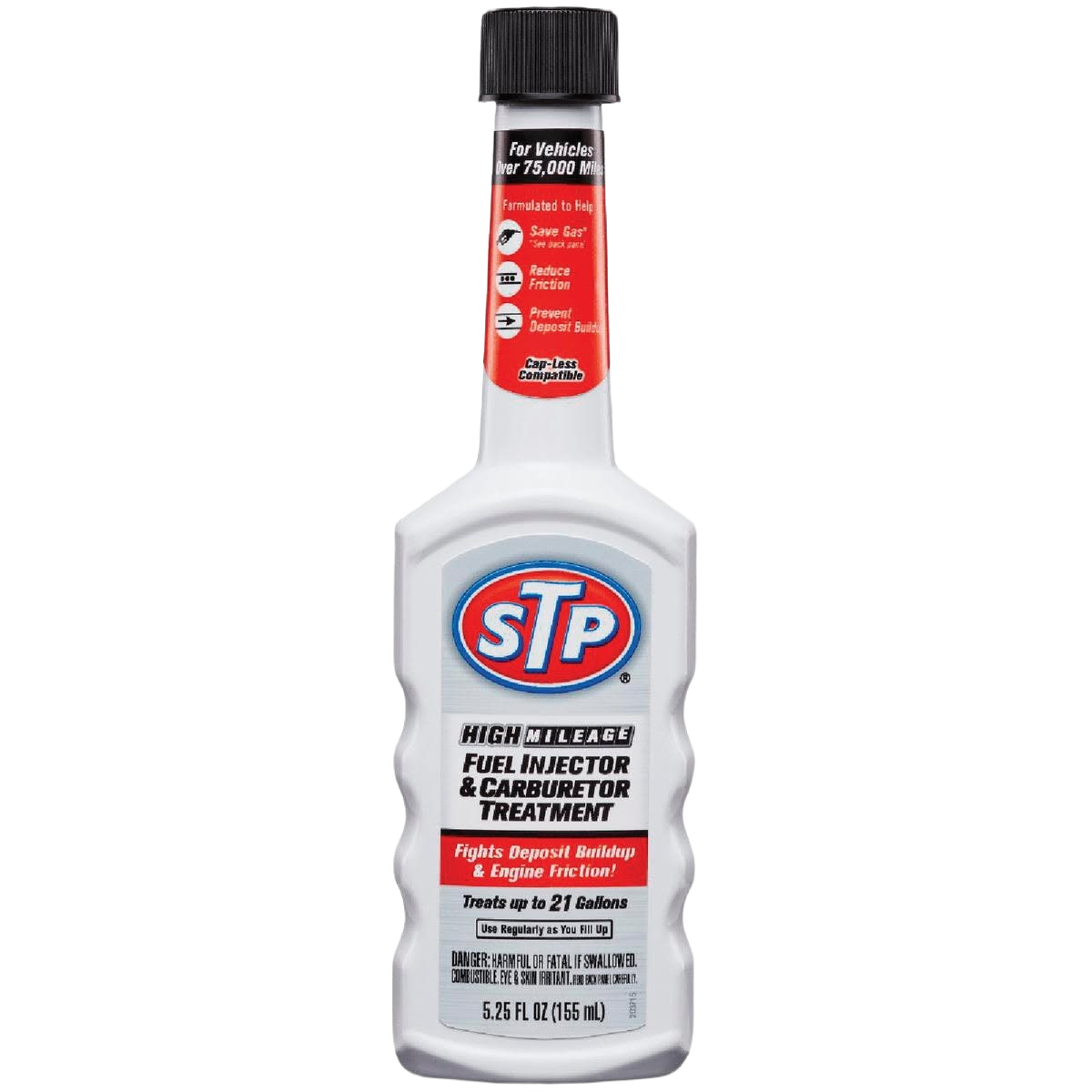 5.25 oz bottle of STP fuel injector and carburetor cleaner for automotive engines in cleaning supplies category
