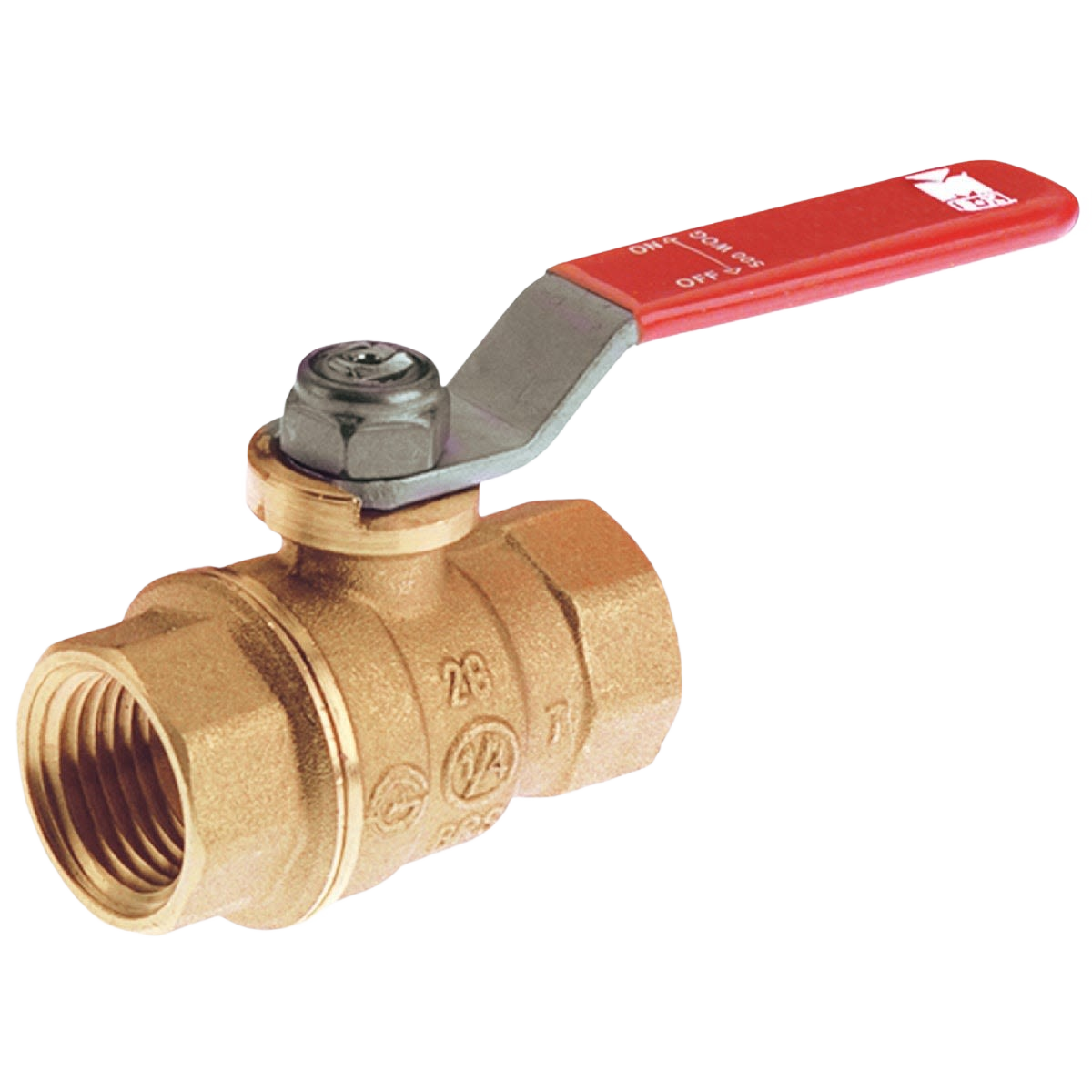 Brass full port ball valve with red handle for plumbing and home improvement projects under $50 collections
