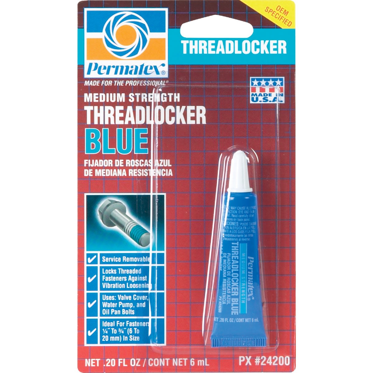 Permatex Medium Strength Blue Threadlocker 0.2 Oz Sealant – Hartville ...