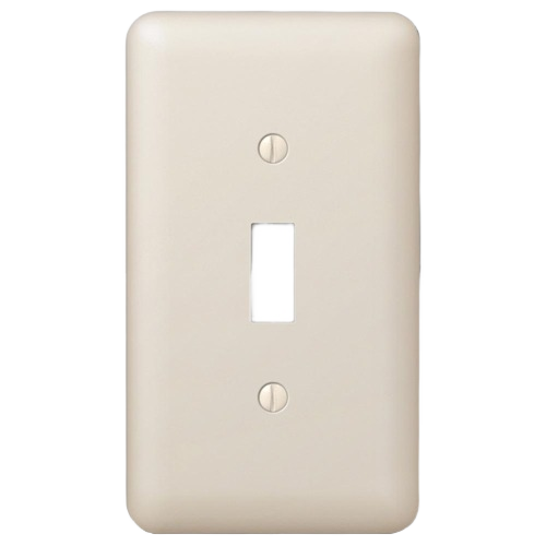 Light almond single toggle wallplate designed for electrical and home improvement projects under $50 collection