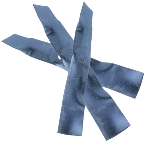 Set of three sharp mower blades designed for lawn care and outdoor tools and home improvement tasks