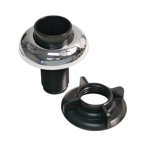 Chrome and black plastic kitchen spray hose guide parts for plumbing repair and sink maintenance projects