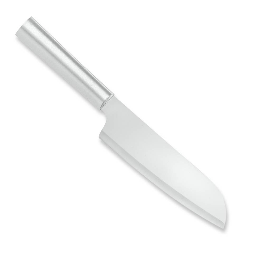 Stainless steel cooks knife with smooth full metal handle and wide sharp blade for kitchen use