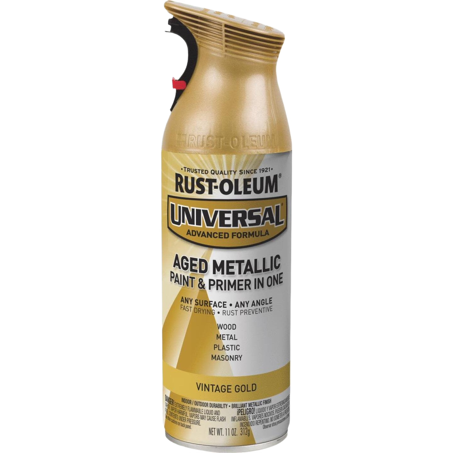 Rust-Oleum metallic vintage gold spray paint can from spray paint and home improvement collections