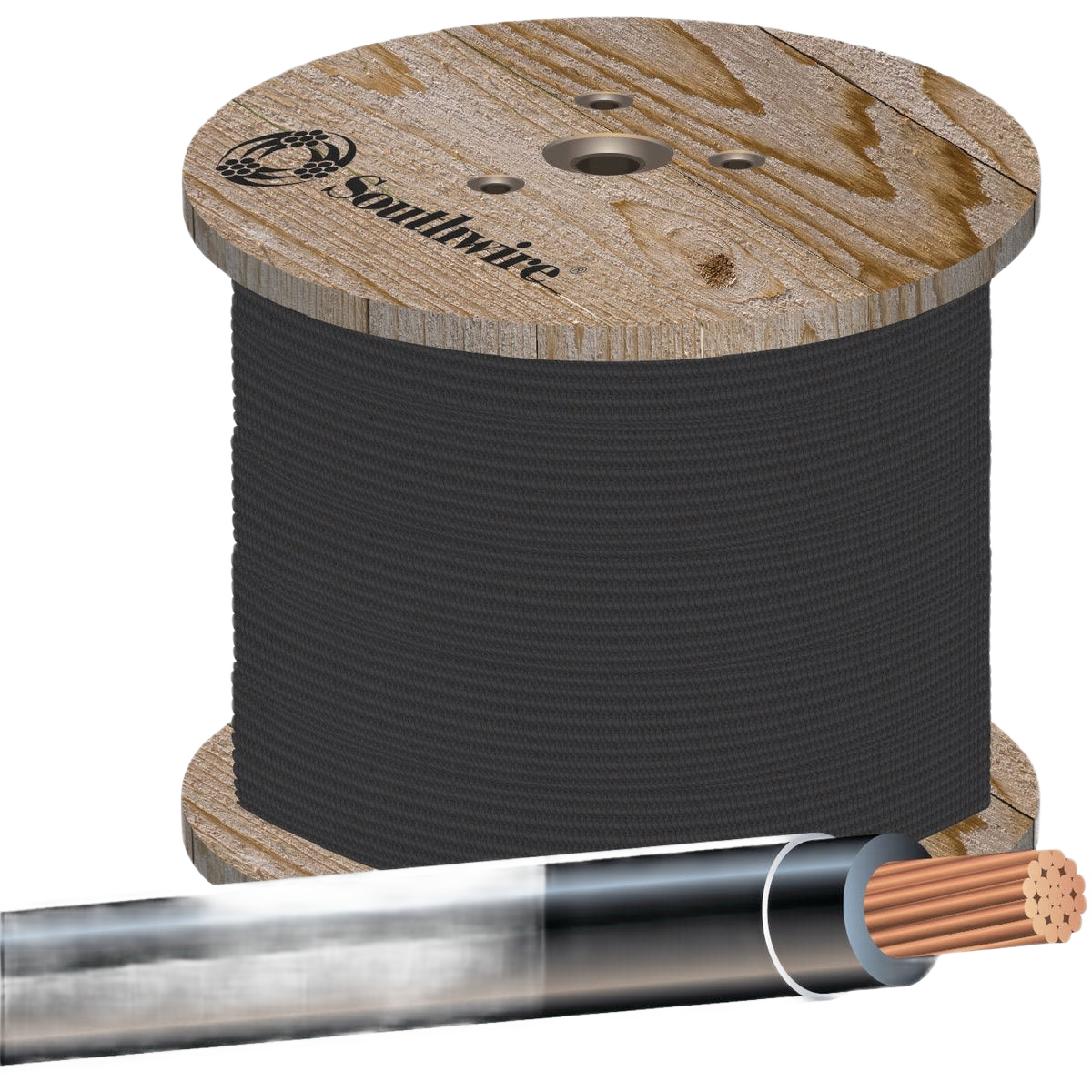 Southwire 500ft Stranded Black 4 AWG THHN Wire - Durable & Safe ...