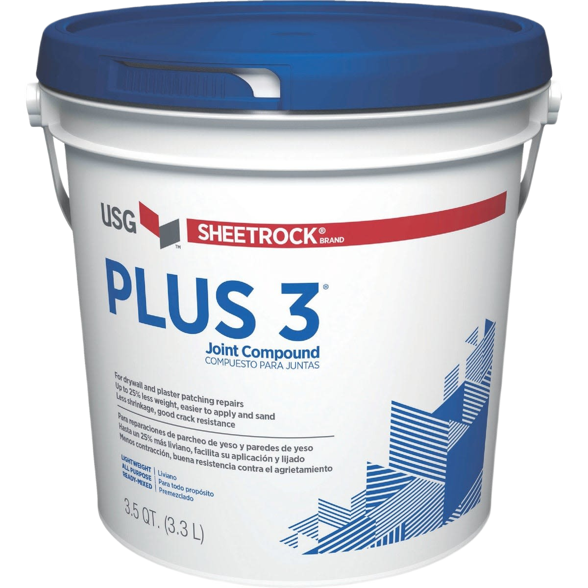 3.5 quart pre-mixed lightweight drywall joint compound container for home improvement projects