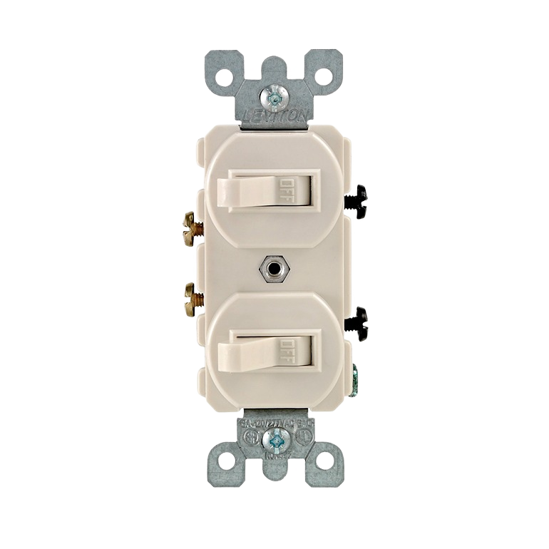 Light almond duplex single-pole combination switch for electrical and home improvement tools under $50 at Hartville Hardware